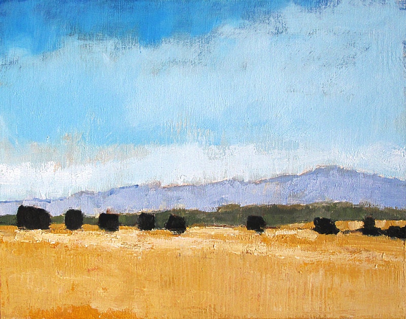Farms in Santa Barbara, California Original Landscape Painting
