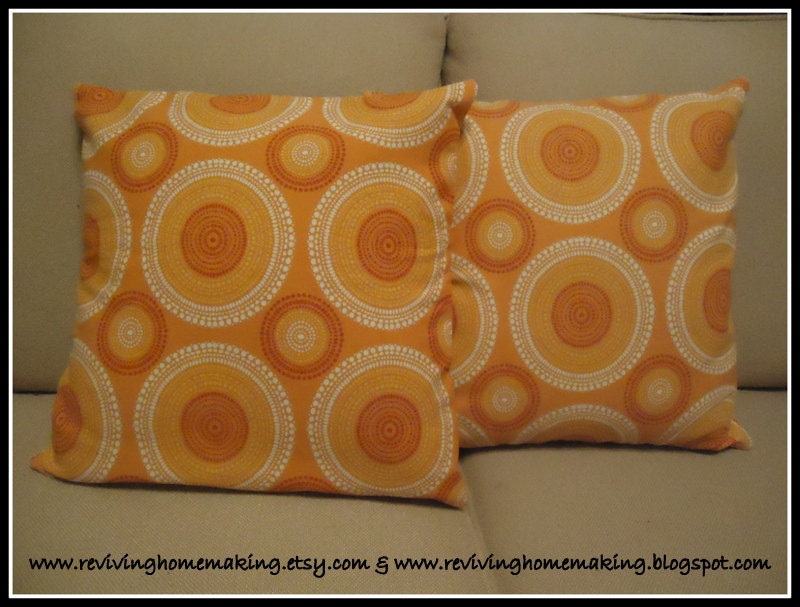 Orange Dot Pillow Cover