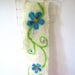 Wool felt scarf with Forget me not  flowers