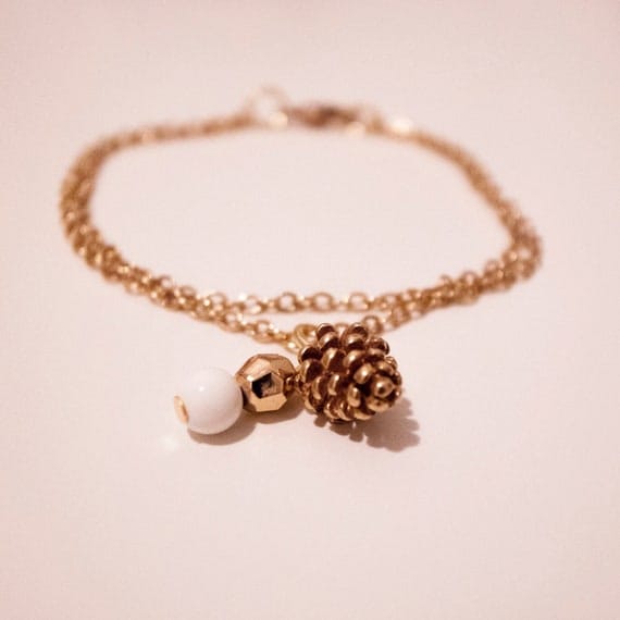 Gold Plated Acorn Double-Chained Bracelet - Getting Ready for Fall/Autumn - Custom Order Available