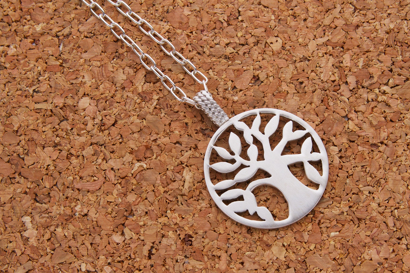Argentium Silver Tree of Life Pendant with Sterling Silver Chain