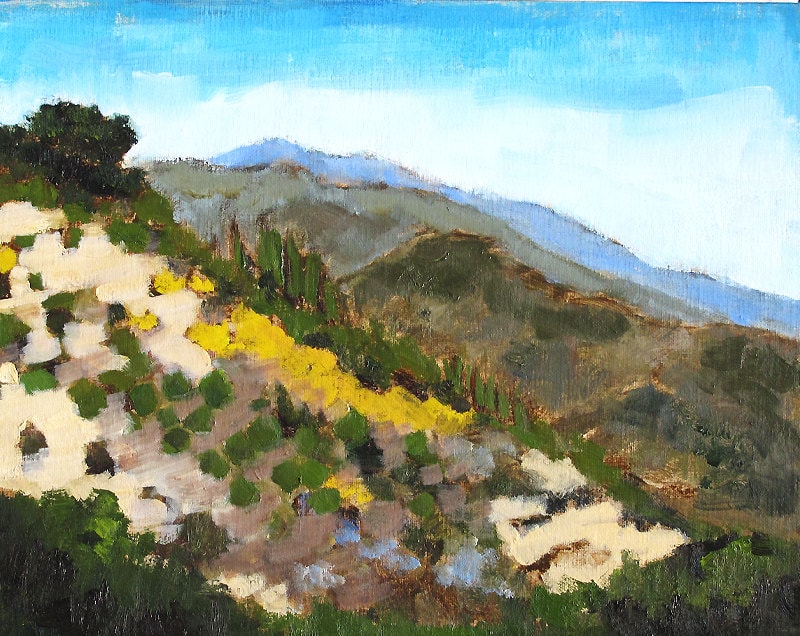 Santa Barbara California Painting Mountain Landscape