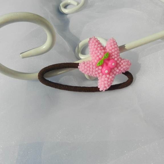 Pink Starfish Ponytail hair holder