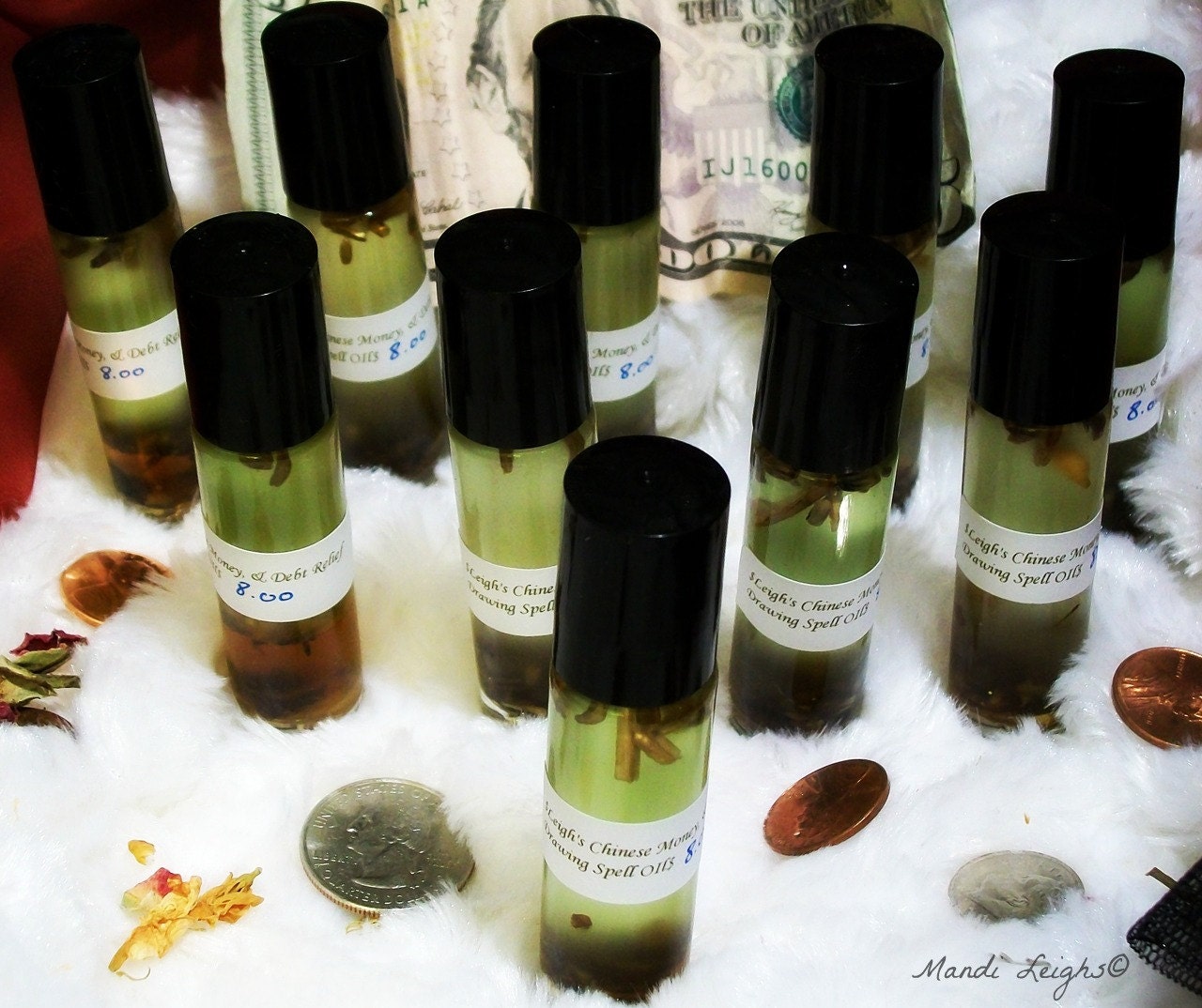 Chinese Debt Relief Essential Oil, Money Drawing Spell Kit