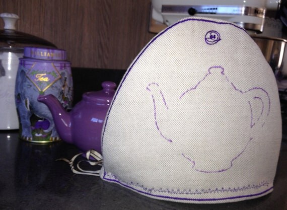 Tea For one, Cosy - Homemade embroidery teapot