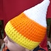 Crocheted Candy Corn Baby Hat: Size 6 Months