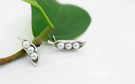 Silver Plated Pea Earrings