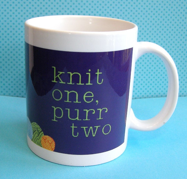 Knitting Cat Mug and Memos Gift Set