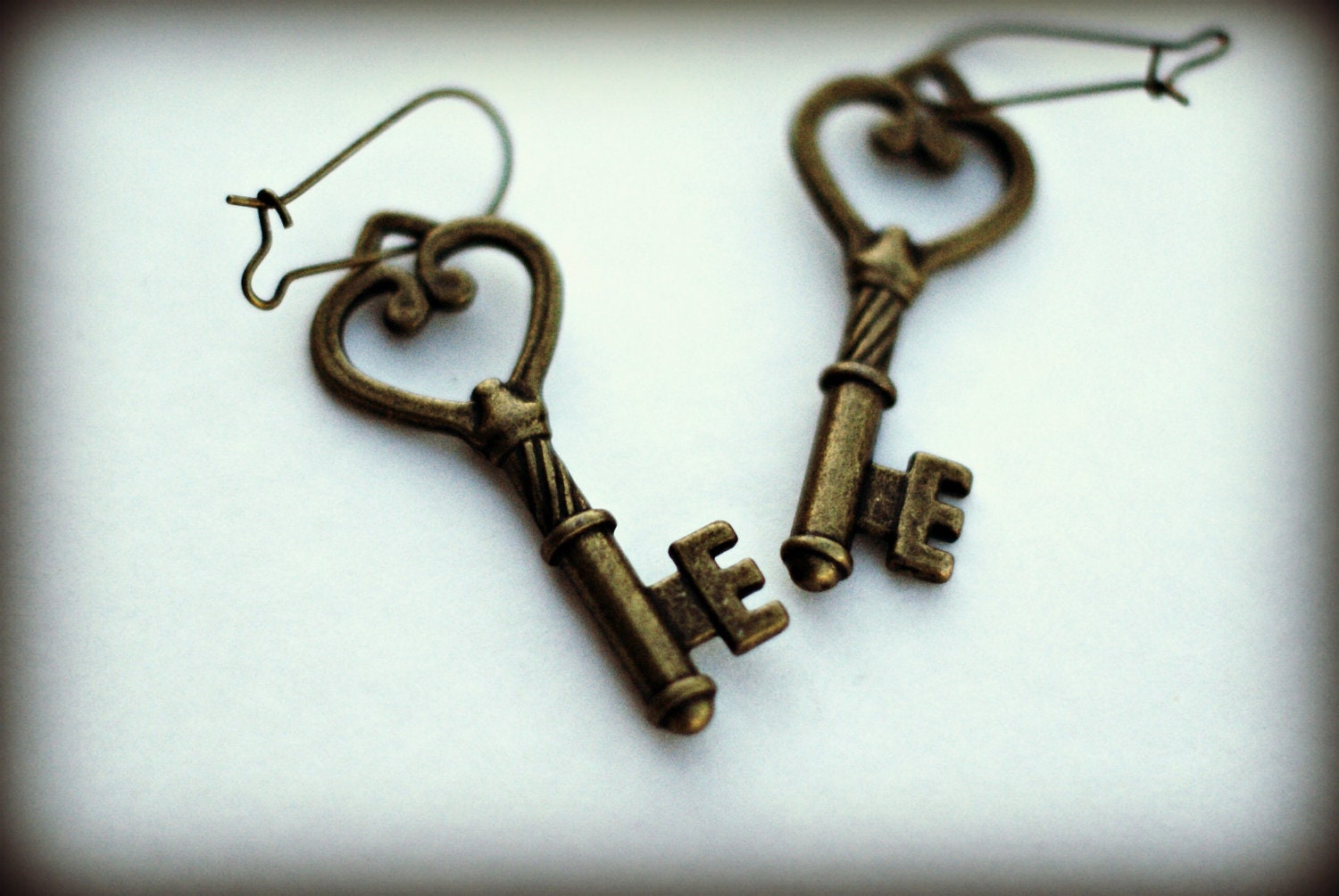 Bronze Skeleton Key Earrings