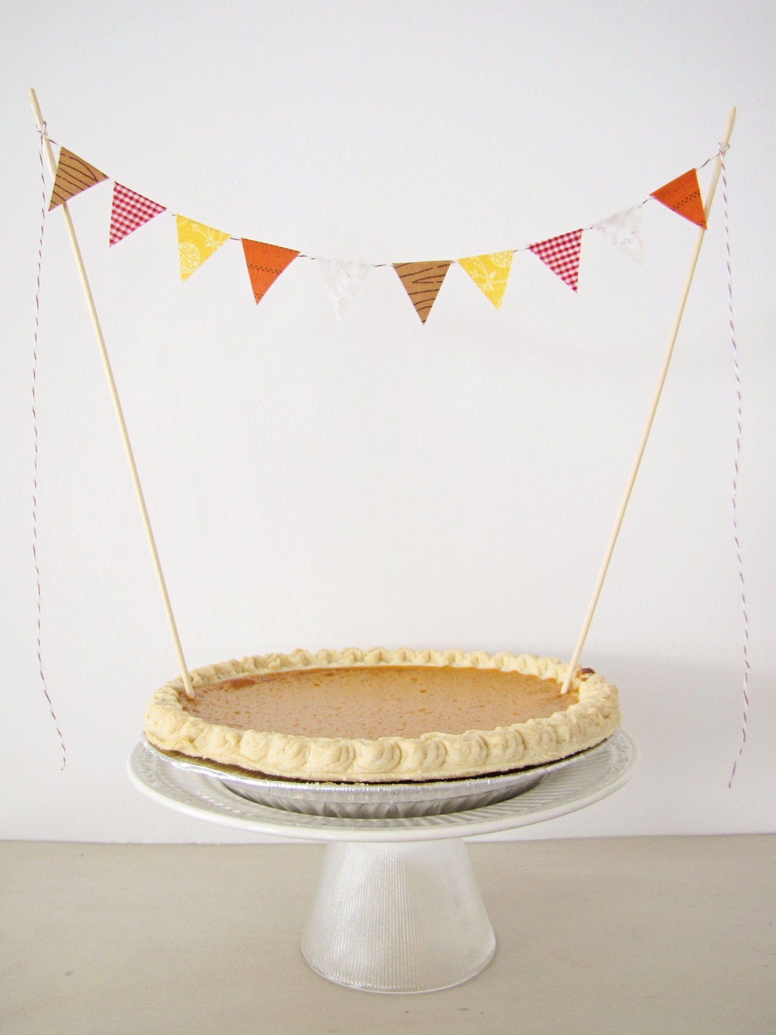 Fabric Cake Bunting Decoration - Cake Topper - Thanksgiving, Fall Wedding, Birthday Party, Shower Decor in autumn harvest