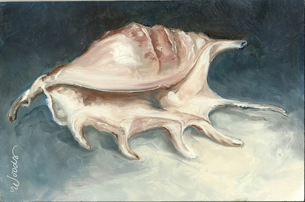 SEA SHELL Small Practice Painting by Lindy 6x9