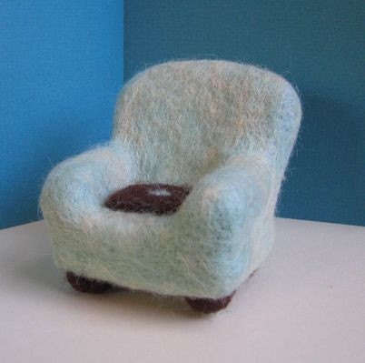 Wee Felted Armchair- Cool Mint