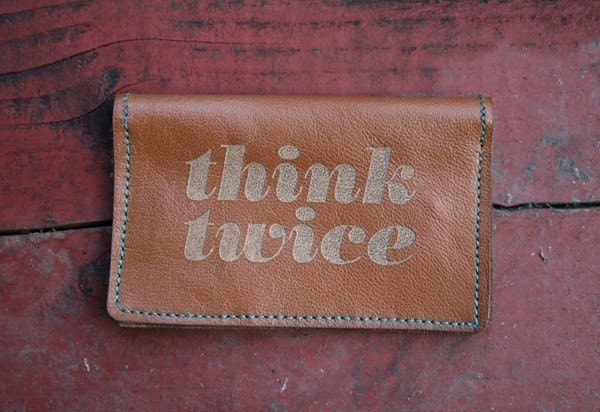 Think Twice leather billfold wallet