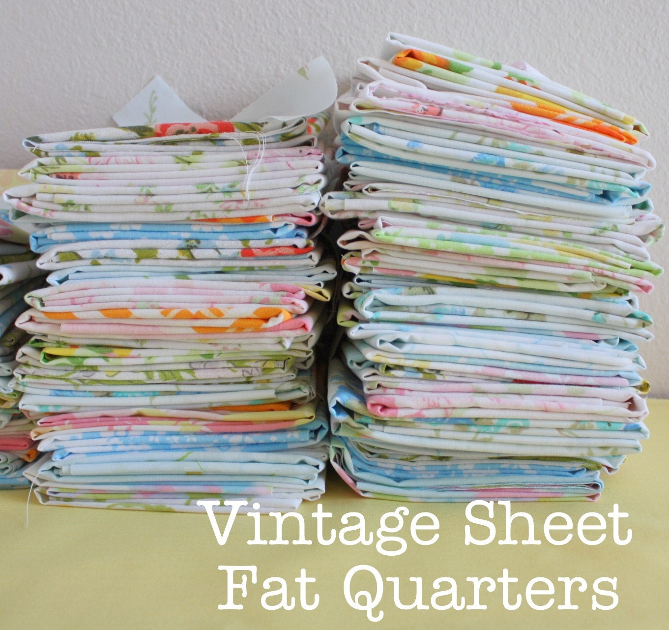 Vintage linens fat quarters