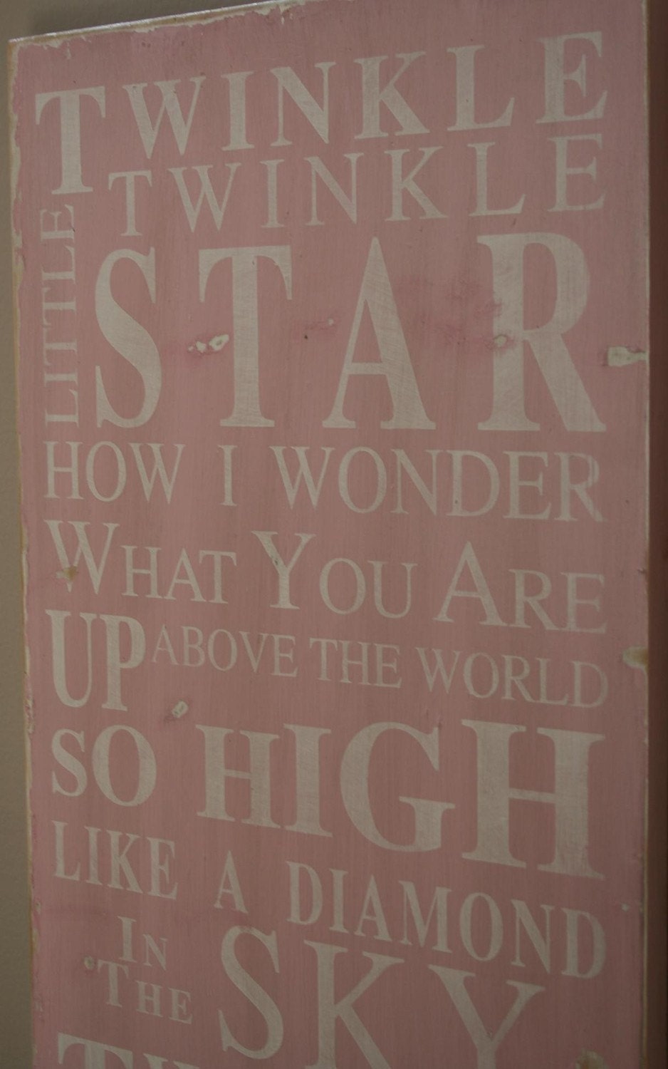Twinkle Twinkle Little Star Typography Word Art Sign - The Perfect Sign for a Nursery