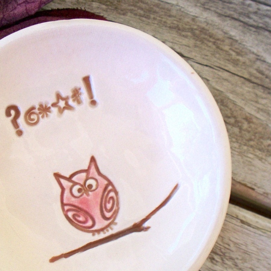 Small Owl Dish - Expletive Deletive Owl