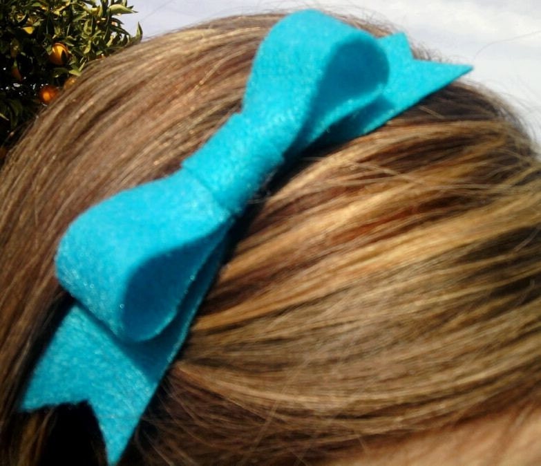 Felt Bow Headband (turquoise)
