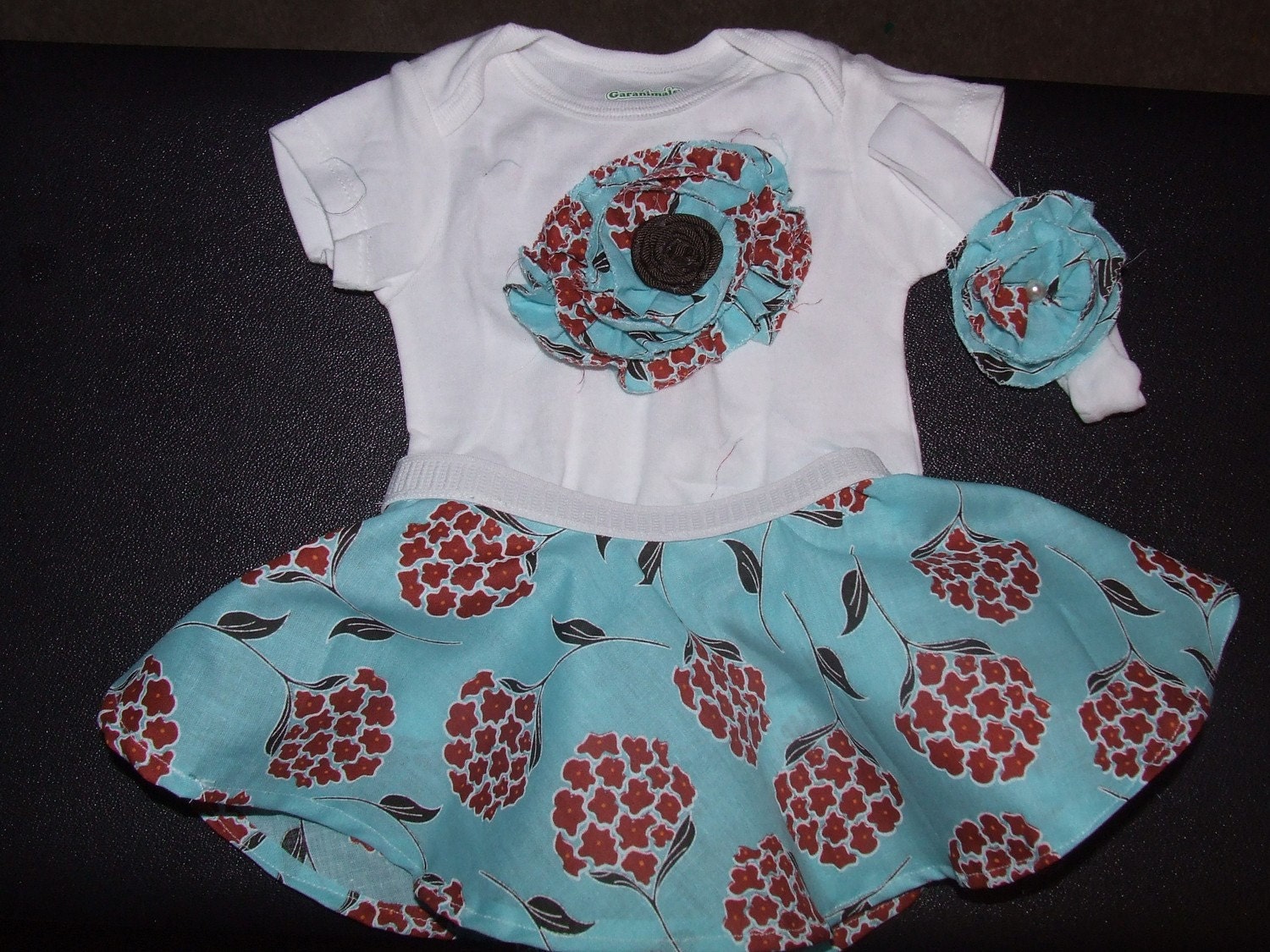 Baby Skirt and Flower Onesie Set 3 to 6 months