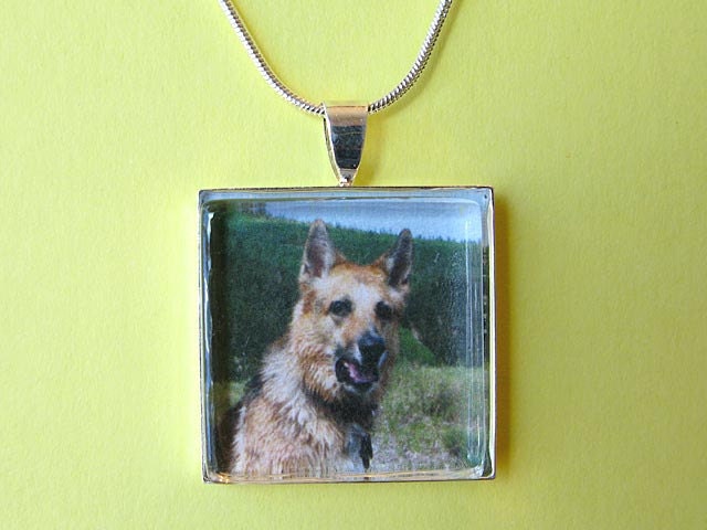 Custom Jerry memorial photo necklace