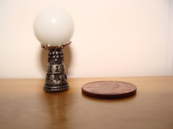 White gazing crystal ball dollhouse miniature 1:12 scale