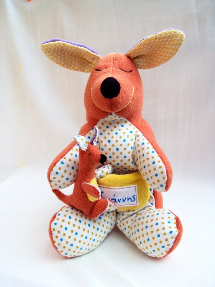 Mom kangaroo doll plush and finger puppet baby kangaroo plush doll