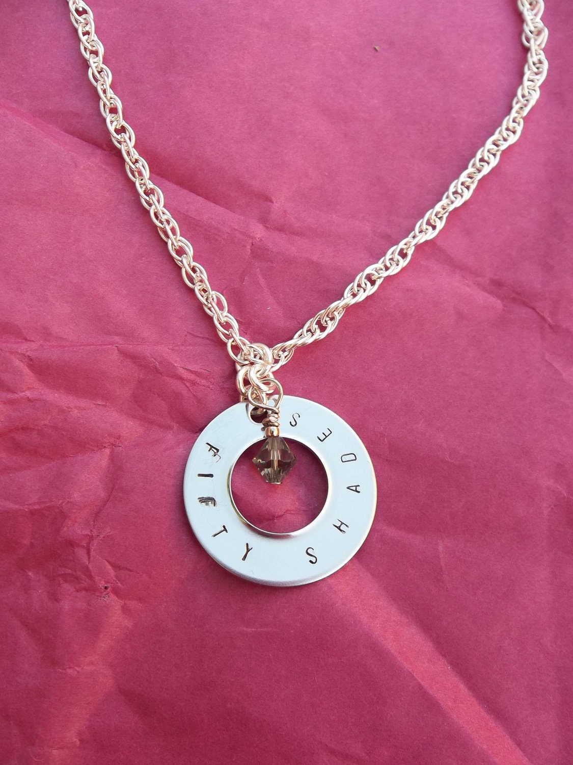 Fifty Shades of Grey Hand-Stamped Necklace Inspired by the Book