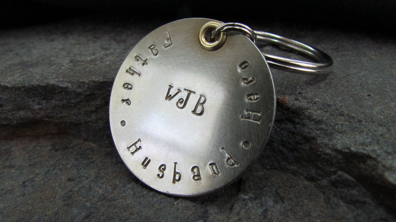 Keychain - Father's Day - Accessories - Hand Stamped Metal - Father's Day Gift
