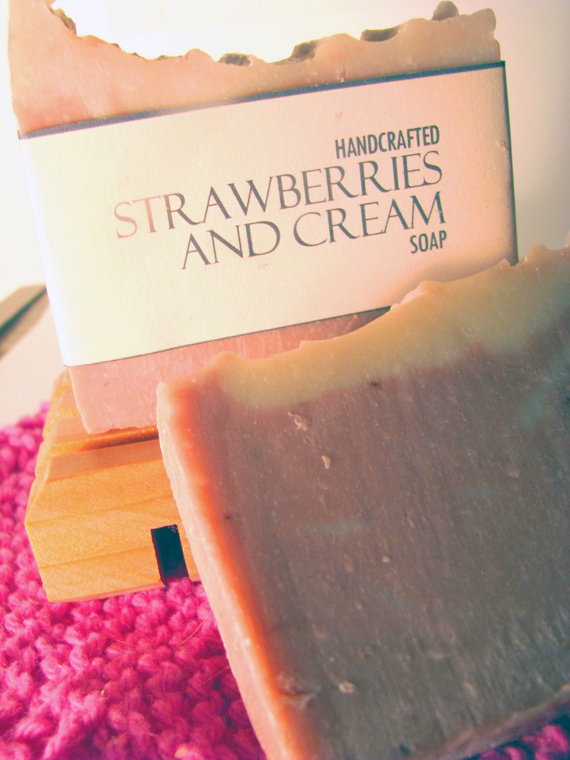 Strawberries and Cream Soap Handcrafted Cold Process Vegan Friendly