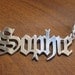 Great Personalized name necklace in Old English Gothic Style with Snake chain